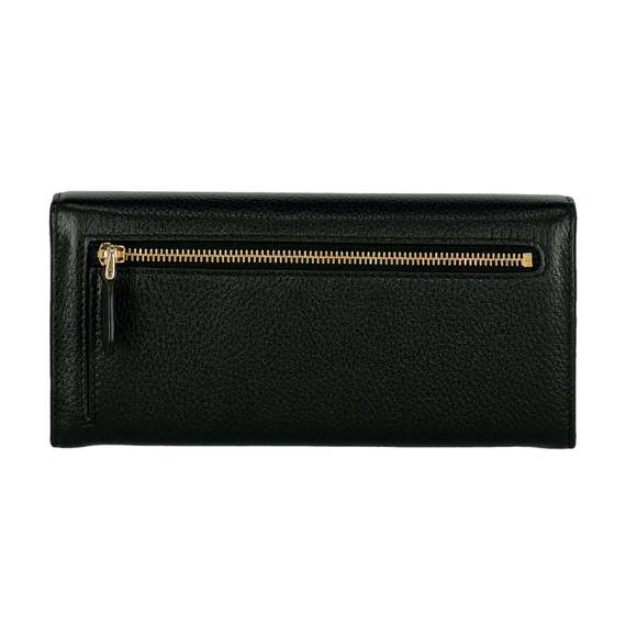 Prada Vitello Grain Nero Black Leather Continental Long Wallet Zipper - Picture 4 of 5